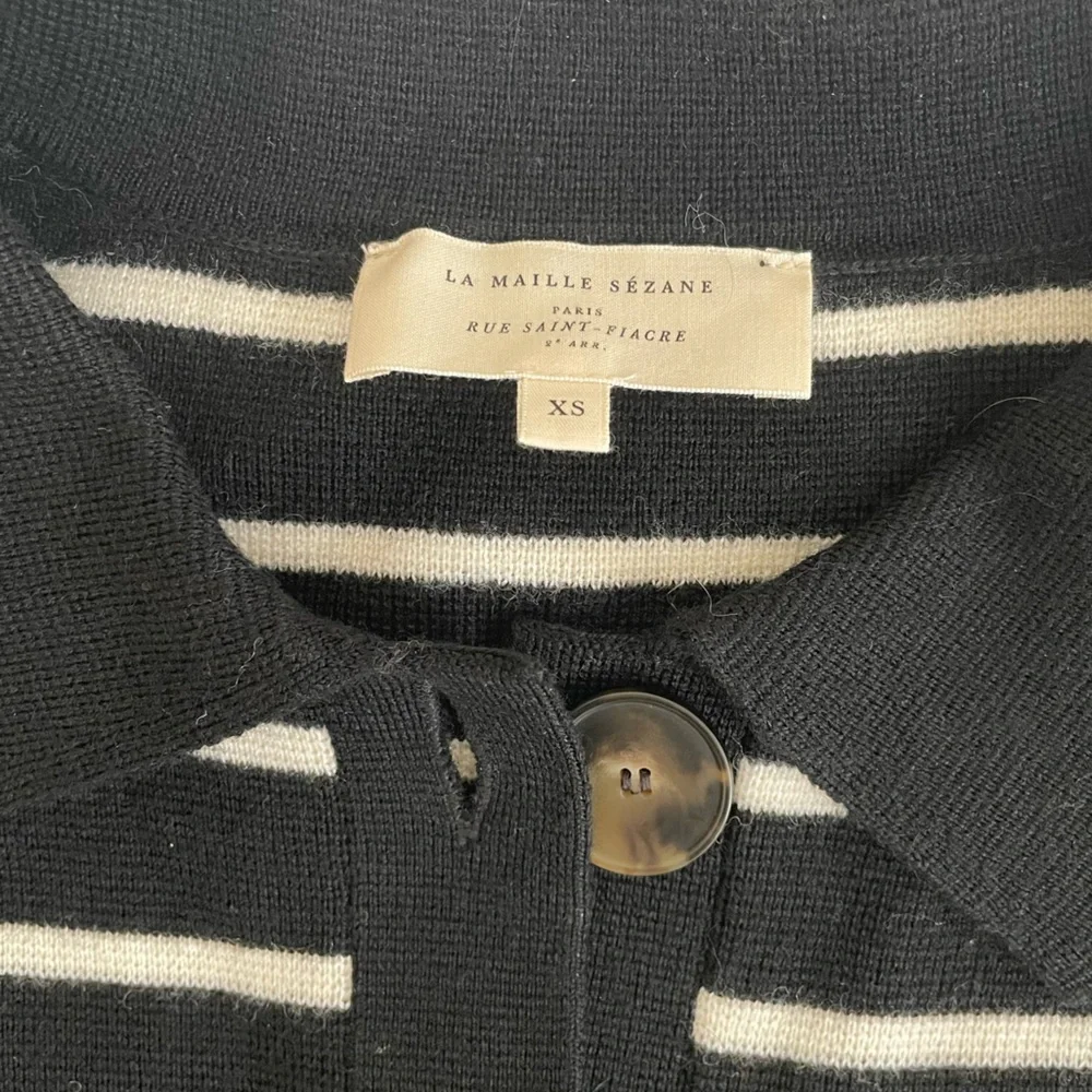 New Sezane Betty Cardigan Black with White Stripes XS - Picture 6 of 8